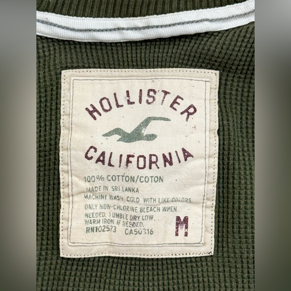Hollister No. 22 Men's Shirt, Long Sleeve Thermal, Olive Green, Size Medium - Picture 10 of 10